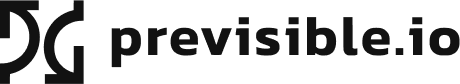 Previsible.io logo with a black abstract symbol on the left and the company name in lowercase black text on the right.