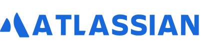 Atlassian logo featuring a blue stylized 